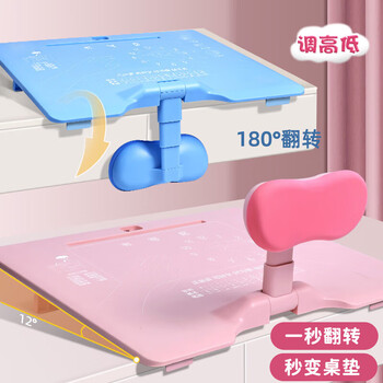 递乐 坐姿矫正器12度斜面写字板倾斜书写架带阅读架桌面斜板小学生防低头防驼背书桌面款神器 899蓝色
