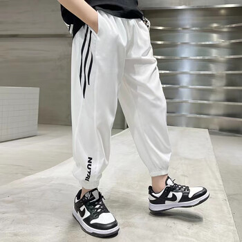 rongxitu男童薄款防蚊裤314岁儿童夏天运动裤大童男孩速干裤白色110cm