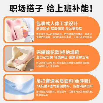 思莱宜腰靠护腰靠垫腰靠腰部靠枕办公护腰靠垫靠背护腰久坐神器靠背护腰