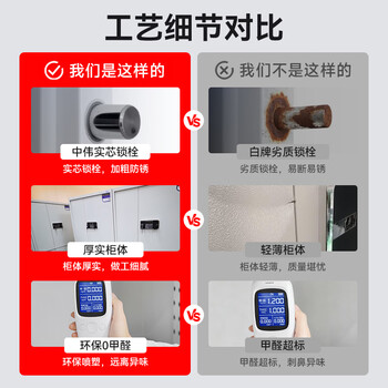 中伟（ZHONGWEI）保密柜文件柜铁皮办公档案柜员工资料柜钢制柜电子锁通门带抽