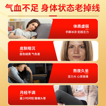 同仁堂阿胶人参玫瑰茶红黑糖红枣枸杞桂圆茶补气血女性滋补品养生茶450g