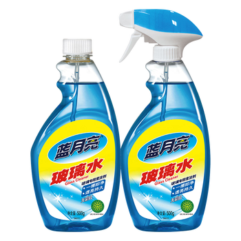 蓝月亮家用玻璃清洁剂1瓶+1瓶补 擦窗户镜子浴室汽车玻璃水