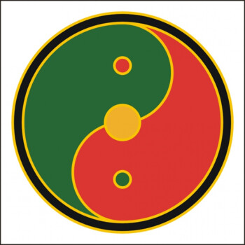 装饰画 周易易经 双色太极图 三色太极图万字符 卍字符正气图 绿红中