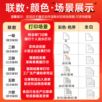 天章 （TANGO）【缺页十倍赔】天章龙 三联二等分针式电脑打印纸撕边 出入库送货清单1000页 241-3-1/2S(白红黄)