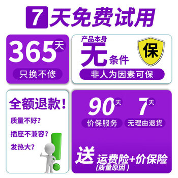 苏士赫尔摩【30W PD超级快充】扁头插排2USB+2Type-C 6位总控1.8米插线板/排插/拖线板/接线板 白色便携款
