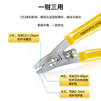 博扬（BOYANG）高精度光纤三口米勒钳 不锈钢纳米钳 皮线光缆剥线钳 FTTH光纤冷接工具BY-GJ12