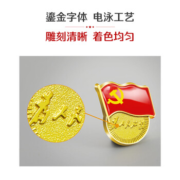 优和（UHOO）新党徽强磁吸【国家标准款不褪色】党徽最新版2025强磁别针党员徽章胸章小磁扣(5个装)0232