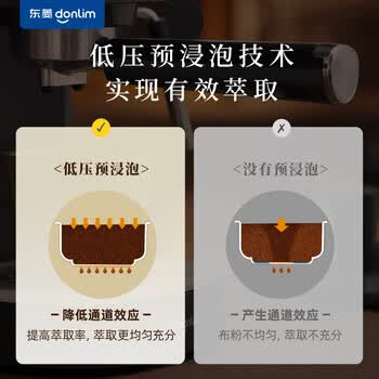 东菱东菱 咖啡机DL-6400 意式浓缩半自动咖啡机 温度可视蒸汽奶泡机 【小型钛金灰】20bar高压萃取