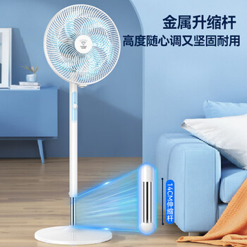 钻石牌电风扇家用落地扇【1级能效+直流变频+纯铜电机】立式摇头扇无极变速调控强劲风力轻音DFS-ZGM07z