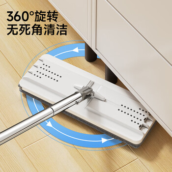 五月花平板拖把33CM杆长127CM2配布刮刮桶免手洗家用懒人吸水墩布拖地