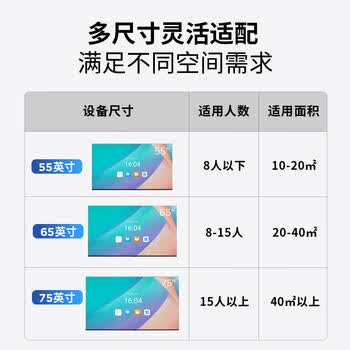 联想（Lenovo）会议电视65英寸会议一体机4K超高清屏多媒体商务培训教学办公室显示大屏SN65+移动支架