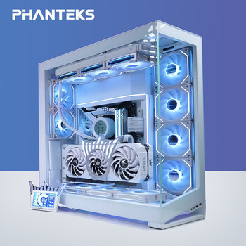 追风者（PHANTEKS）NV7白全视景 无立柱海景房机箱(可置换I/O/支持3x360水冷/ARGB双长显卡/双通道灯控)