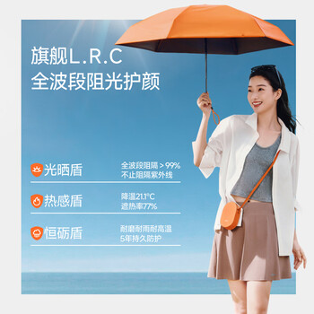 蕉下（beneunder）防紫外线遮阳伞晴雨伞五折黑胶卡片防晒伞扁伞BM666石板青