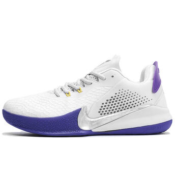 比12曼巴精神篮球鞋男7鸳鸯气垫实战球鞋s2运动鞋 科比2白紫 摩擦有声