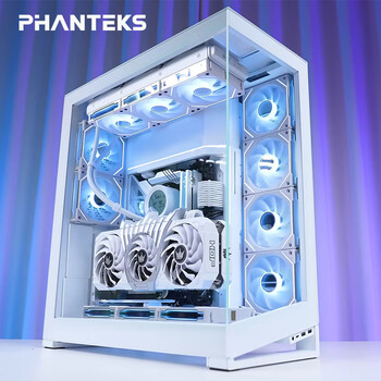 追风者（PHANTEKS）NV7白全视景 无立柱海景房机箱(可置换I/O/支持3x360水冷/ARGB双长显卡/双通道灯控)