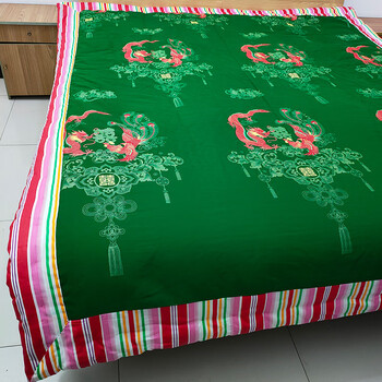 古代被子 手工纯棉花春秋传统结婚被子喜被褥子复古龙凤红色单双人