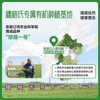 穗格氏有机燕麦片480g独立包装 即食营养早餐麦片代餐无糖精钠冲饮谷物