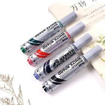 派通（Pentel ）白板记号笔 2mm直液式粗字圆头 可擦马克笔进口 MWL5M 绿色（2支装）