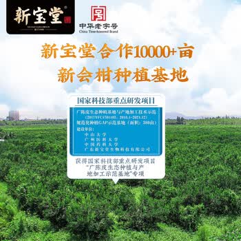 岭南新宝堂陈皮十五年新会陈皮泡茶品饮15年陈皮水晶礼盒50克送礼