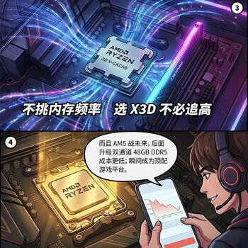 AMD锐龙7 7800X3D游戏处理器8核16线程104MB游戏缓存 加速频率至高5GHz盒装CPU 畅玩打瓦/三角洲/CSGO AMD锐龙7 7800X3D游戏处理器8核16线程104MB游戏缓存 加速频率至高5GHz盒装CPU 畅玩打瓦/三角洲/CSGO