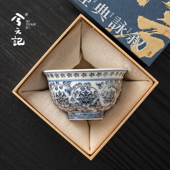 缠枝莲青花瓷茶杯价格报价行情- 京东