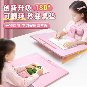 递乐 坐姿矫正器12度斜面写字板倾斜书写架带阅读架桌面斜板小学生防低头防驼背书桌面款神器 899蓝色