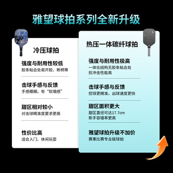 雅望匹克球球拍碳纤维t700单拍专业款灰色Pickleball赛事级用皮克球拍