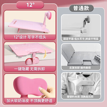 递乐 坐姿矫正器12度斜面写字板倾斜书写架带阅读架桌面斜板小学生防低头防驼背书桌面款神器 899蓝色