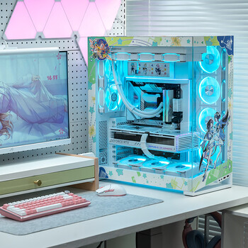 追风者（PHANTEKS）NV7白全视景 无立柱海景房机箱(可置换I/O/支持3x360水冷/ARGB双长显卡/双通道灯控)