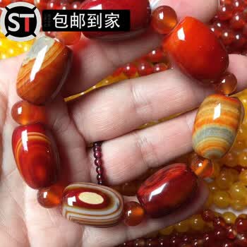 明時代 紅瑪瑙 手串 缠丝玛瑙 天然石 中国古美術 腕輪 装身具 C1A153 明時代 紅瑪瑙 手串 缠丝玛瑙 天然石 中国古美術 腕輪 装身具 C1A153