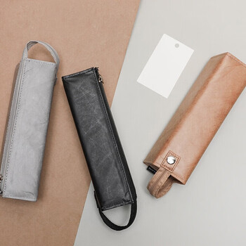 国誉（KOKUYO）大容量笔袋笔盒文具袋复古200×50×50mm茶色1个装WSG-PCT22S