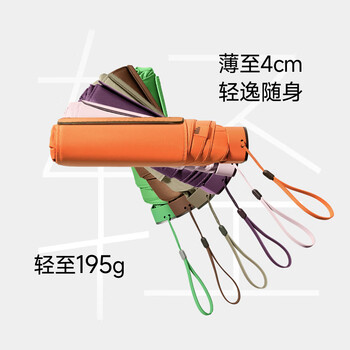 蕉下（beneunder）防紫外线遮阳伞晴雨伞五折黑胶卡片防晒伞扁伞BM666石板青