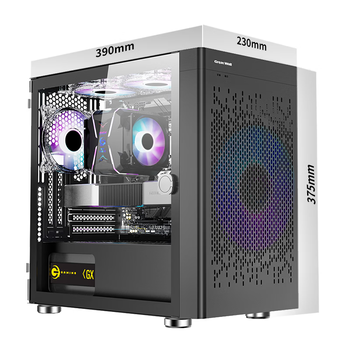 长城（Great Wall）阿基米德2黑色电脑机箱（Type-C 3.2/20CM风扇位/MATX小主板/240水冷位/宽体/5080显卡）