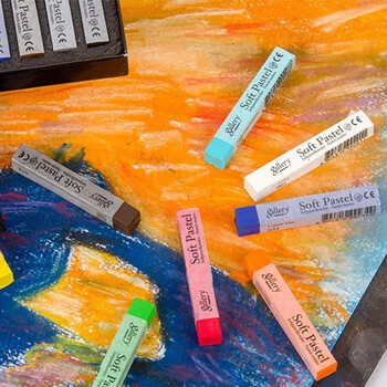 盟友学院级色粉棒72色软性绘画美术画画专用手绘专业黑板报美术用品工具（木盒精装）MPV-72W