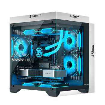 长城（Great Wall）视界S1 Mini黑色海景房电脑机箱（M-ATX/240水冷位/双面玻璃/7风扇位）