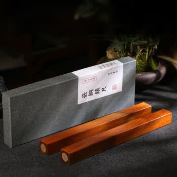 漢墨 红檀木镶铜镇尺镇纸 实木简约创意铜文镇 文房四宝毛笔书法用压纸镇尺 漢墨 红檀木镶铜镇尺镇纸 实木简约创意铜文镇 文房四宝毛笔书法用压纸镇尺