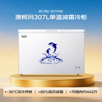澳柯玛（AUCMA）307升单温冷柜家用减霜大冰柜 冷藏柜冷冻柜转换卧式冰箱雪糕柜一级能效 BC/BD-307HNE 
