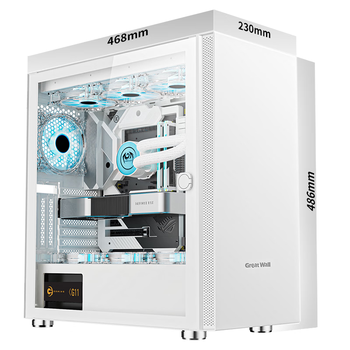 长城（Great Wall）阿基米德9 PRO V2白色电脑机箱（360水冷/磁吸玻璃翻门/0.8mm厚侧板/5硬盘位/10风扇位/5090显卡）
