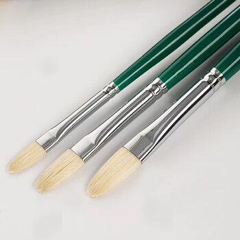 HWAHONG华虹画笔808系列油画笔水彩水粉丙烯画笔韩国猪鬃油画笔美术专用圆头长杆4号