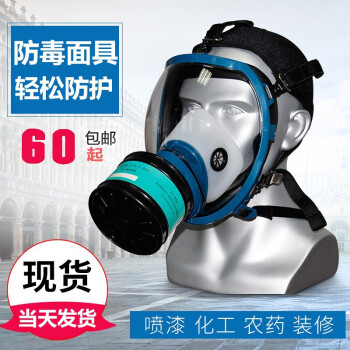 邑固全面具防毒面具化工消防防烟火灾逃生面罩自吸过滤式颗粒物呼吸器应急包储备物资 全面罩+3号有机气体滤毒罐