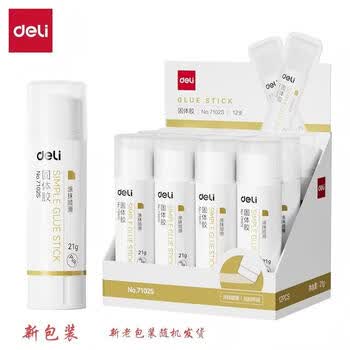 得力得力大号固体胶胶棒粘性强儿童手工课胶水办公用品文具 21克支 24支2/盒装-7102