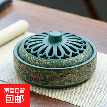 景泰蓝熏香炉- 京东