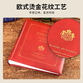 Nakabayashi仲林插袋式相册本200张6寸/复古影集/插页小家庭相薄照片书  蓝色 BPKG-200-4-B