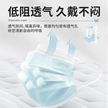 恩惠一次性医用外科口罩100只灭菌级成人防晒防尘每10只独立包装*10袋