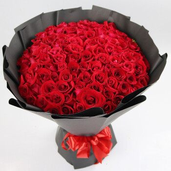 蔷薇恋99朵红玫瑰花束 鲜花同城配送 表白求婚送女友老婆生日礼物纪念日 99朵红玫瑰-携手共进