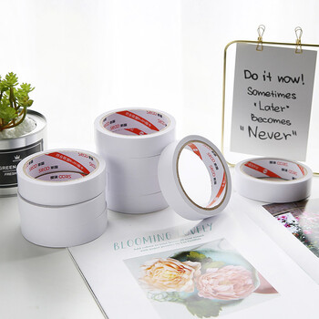 斯图sitoo 高粘棉纸双面胶带 学生文具手工制作 18mm*10y(9.1m/卷) 白色小卷芯1卷装 办公用品 凑单