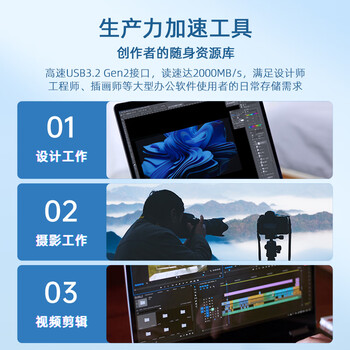 惠普（HP）512GB 移动固态硬盘P900（PSSD）USB3.2 ssd 2000MB/s Type-C接口  太空灰｜手机直连