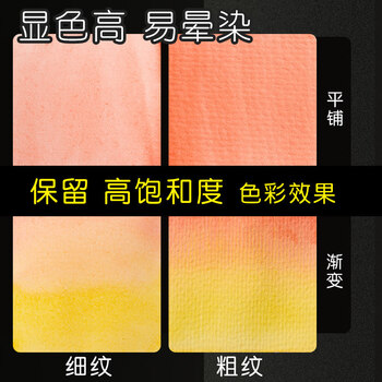 宝虹水彩纸画本画纸学院级美术生水彩本彩铅纸速写画画水粉纸4K/粗纹300g/385X540mm