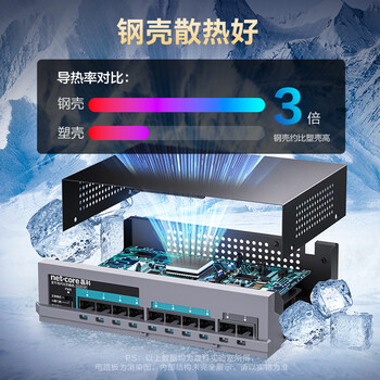 磊科（netcore）SG2010P 10口千兆8口供电POE交换机 企业级家用宿舍监控网络网线分线器 兼容百兆（新老版本混发）