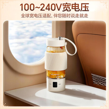 宝威玛（BVGMAV）便携烧水杯养生杯高硼硅玻璃电热水壶纯钛茶仓户外恒温泡奶杯